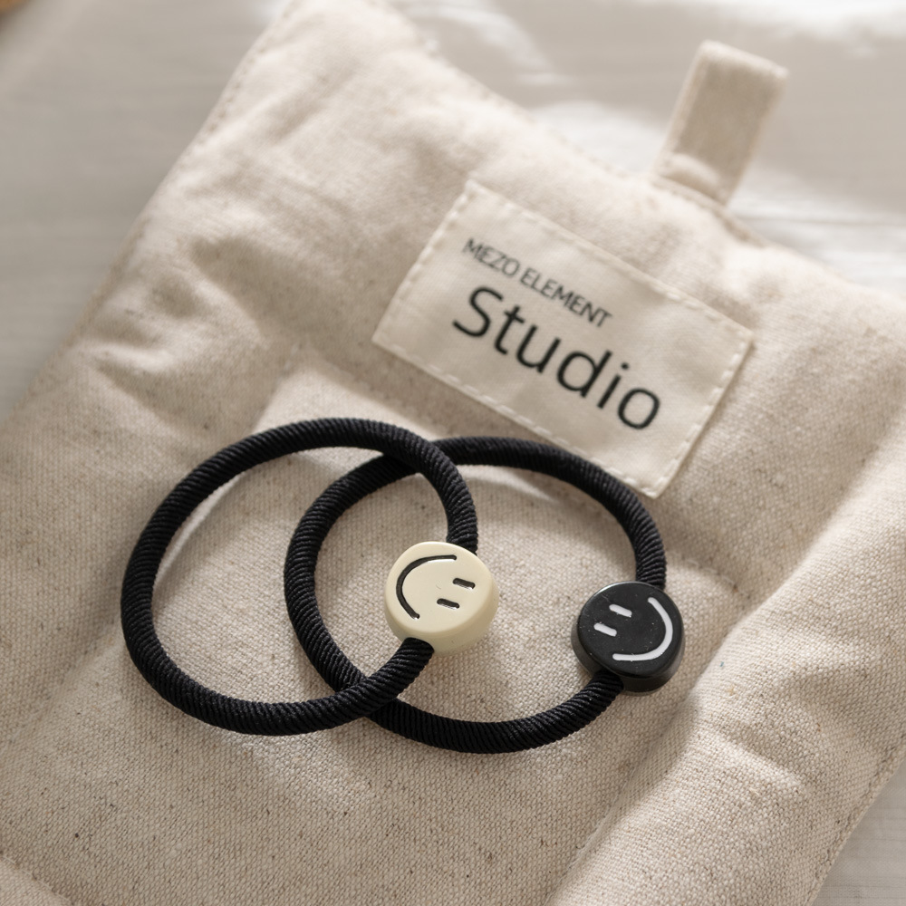 New style versatile smiling flower twill hair band, high-elasticity versatile leather band hair tie, bun hair tie and hair accessory pic 17