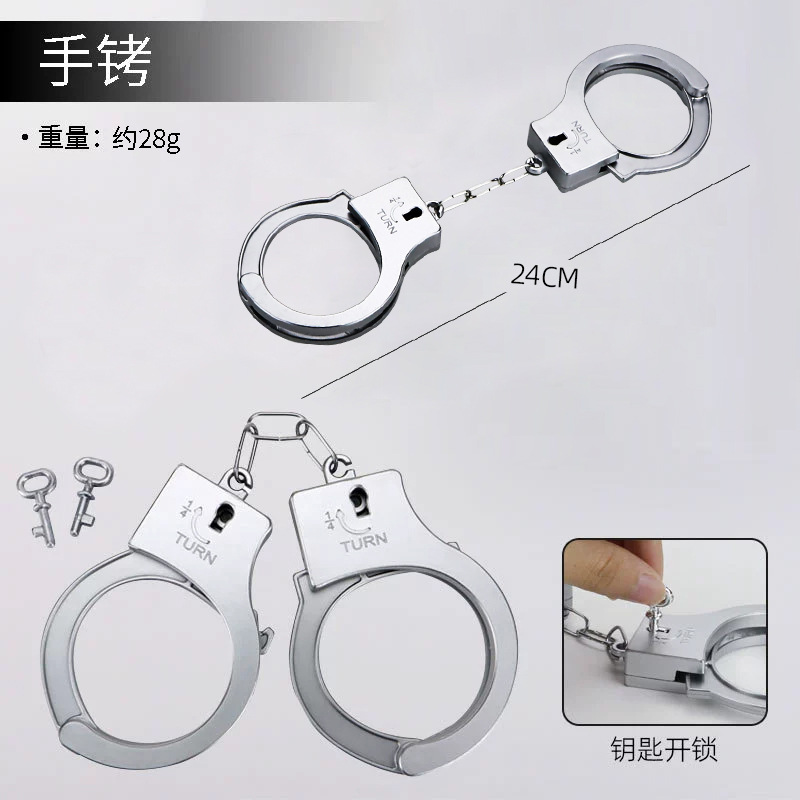 玩具手铐塑料儿童过家家cos表演道具电镀手铐仿真整蛊创意玩具详情1