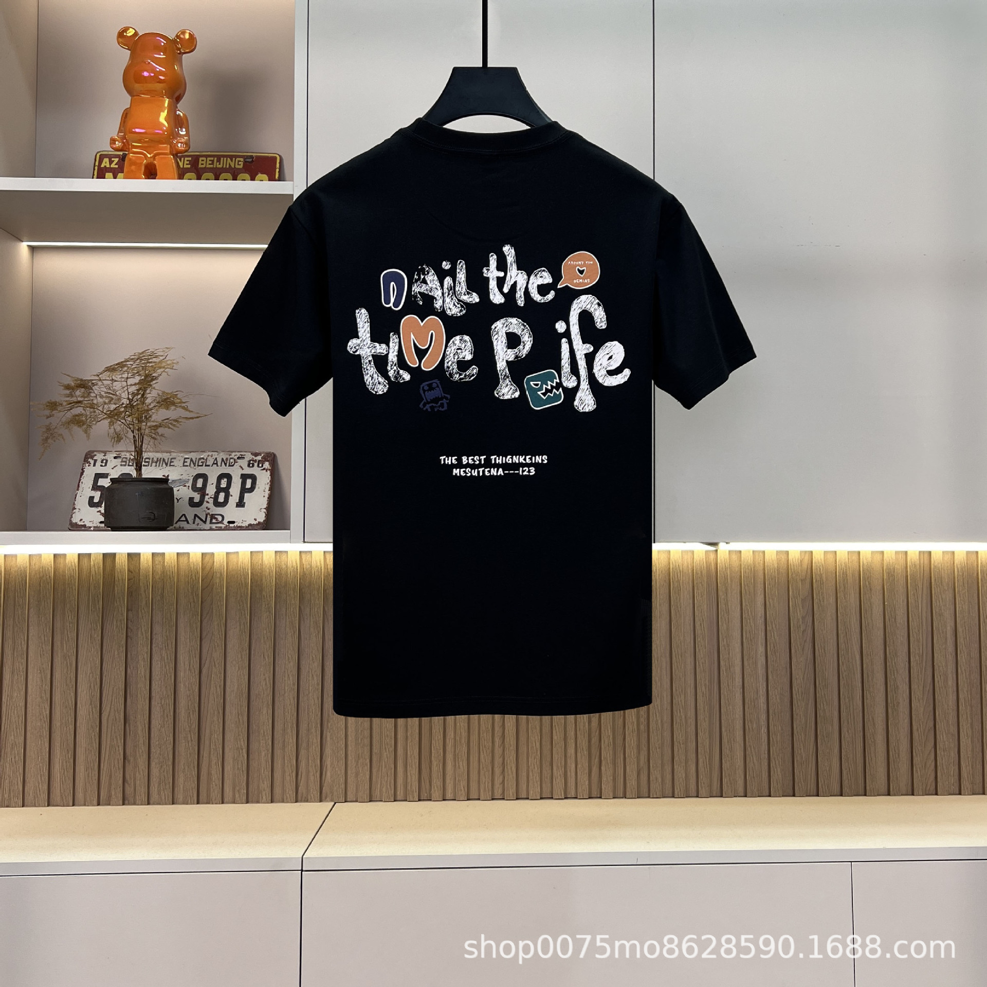 夏季新款短袖搞怪卡通印花工艺男士百搭修身圆领T恤【YH2029505】详情6