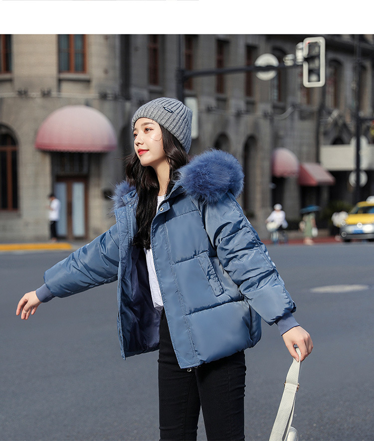 New winter cotton-padded jacket, thickened cotton-padded jacket, down cotton-padded jacket for women, short Korean-style fitted hooded bread jacket pic 34