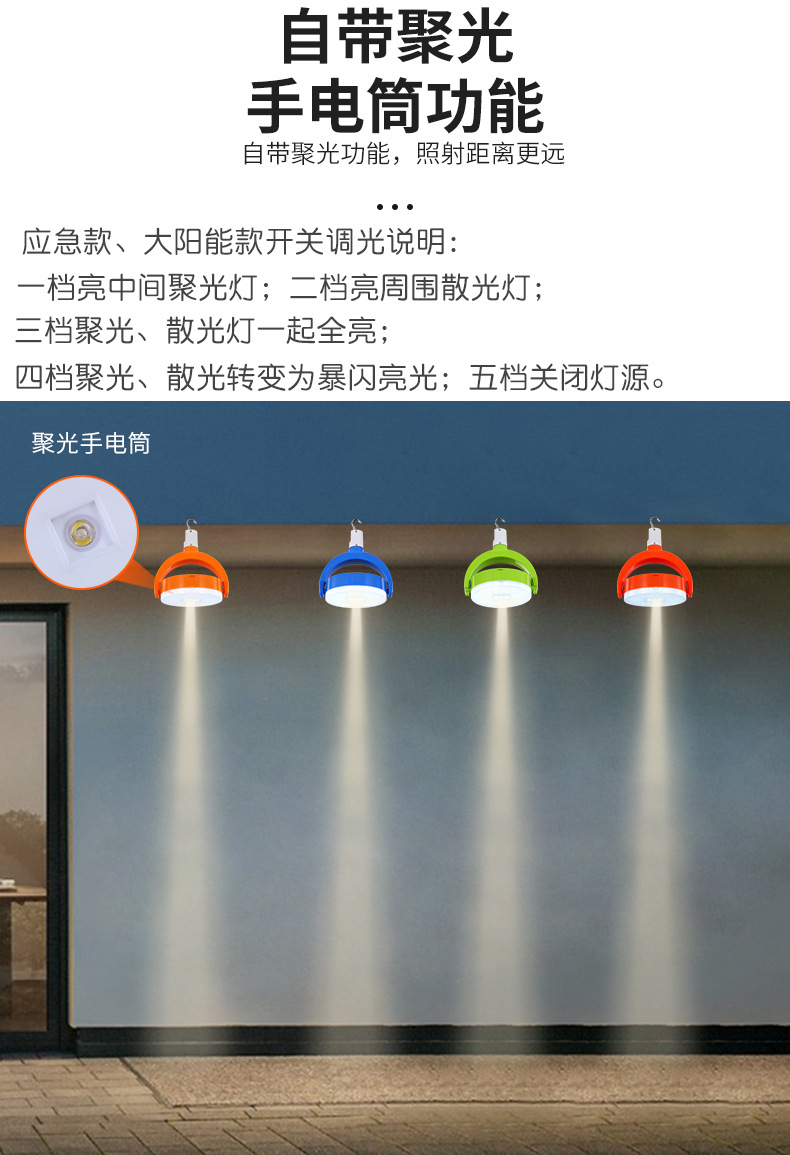LED coin light, emergency light, prosperity copper coin bulb, adjustable Angle, household street stall E27 screw-type bulb, charging pic 10
