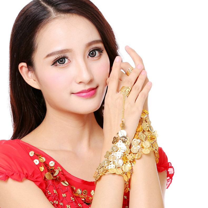 肚皮舞服装饰品首饰戒指手链手环舞蹈表演指环手链印度舞演出配饰详情11