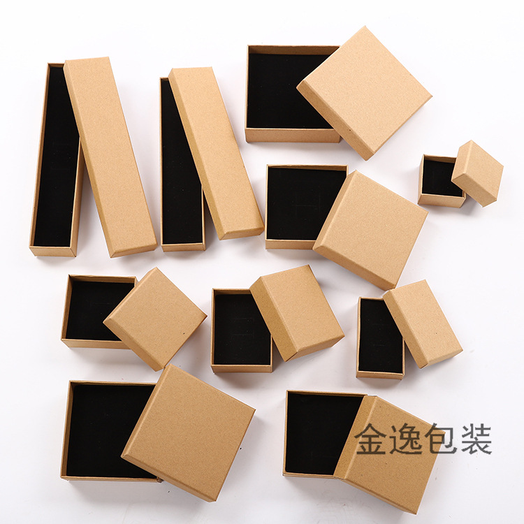 Factory direct sales of top and bottom cover kraft paper packaging boxes, stud earrings, necklaces, rings, bracelet boxes, jewelry boxes, wholesale and in stock pic 6