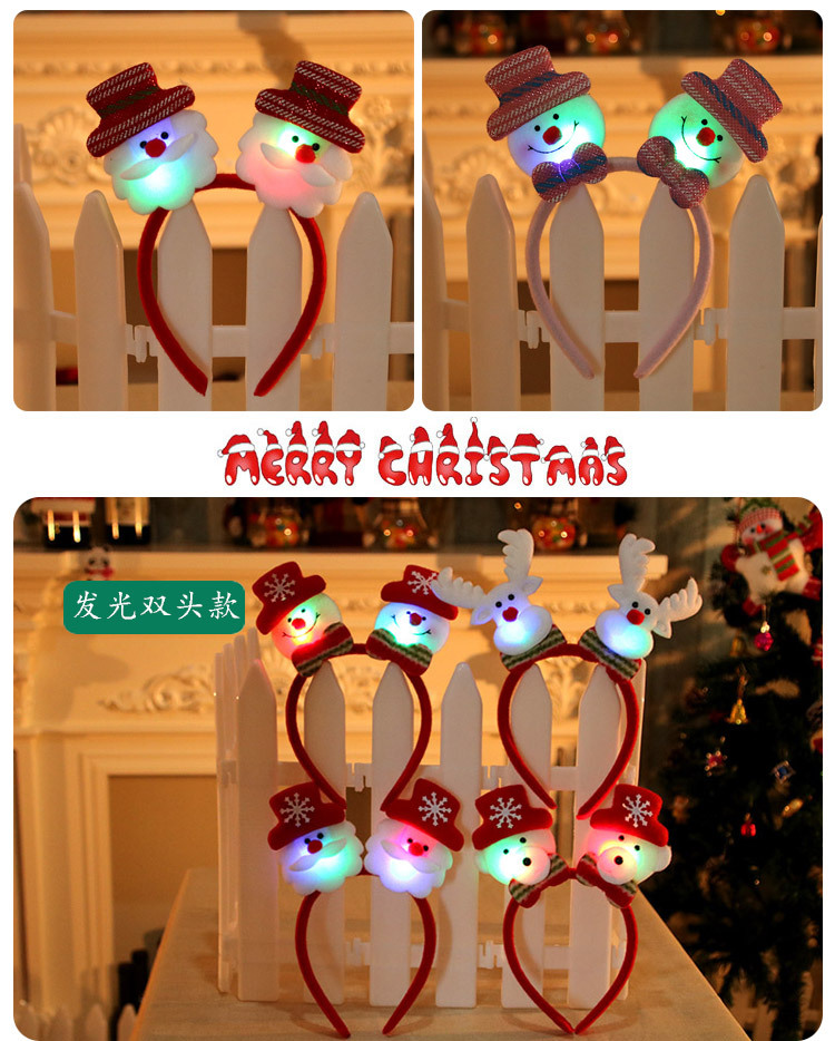 圣诞节发箍头扣举小手圣诞带灯单头箍头饰圣诞装饰品圣诞礼物详情5