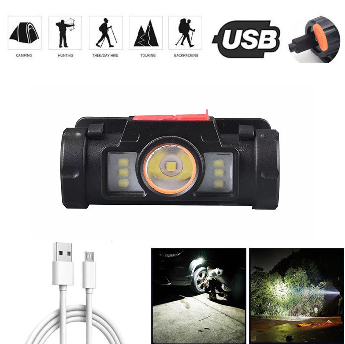 Cross-border LED high-intensity small headlamps, outdoor cob charging head-mounted lighting lamps, USB charging camping lamps, fishing lamps pic 4