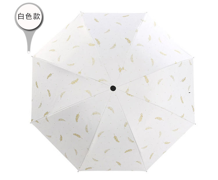 Creative black and white feather umbrella, black rubber sun protection and UV protection umbrella, all-weather and all-weather small black umbrella manufacturer pic 10