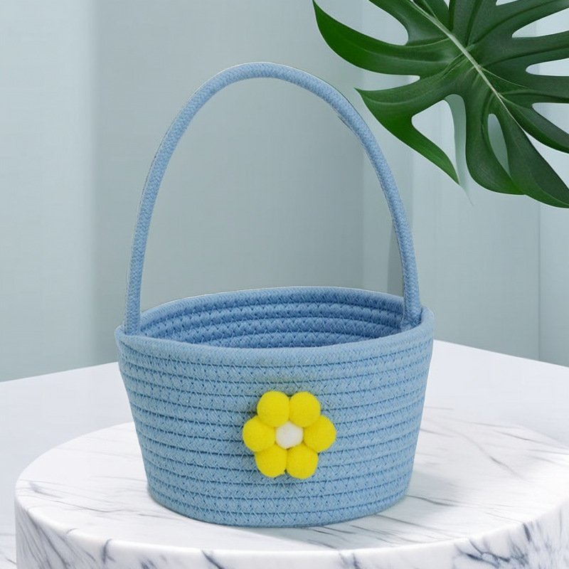 卡通小花手提收纳篮满月周岁伴手礼篮子婚礼喜篮手提水果篮收纳筐详情14