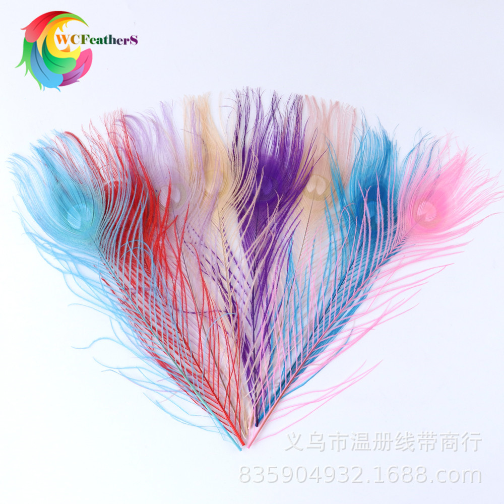 温册厂家直销天然孔雀羽毛DIY家居花瓶装饰婚庆道具新娘胸花材料详情18