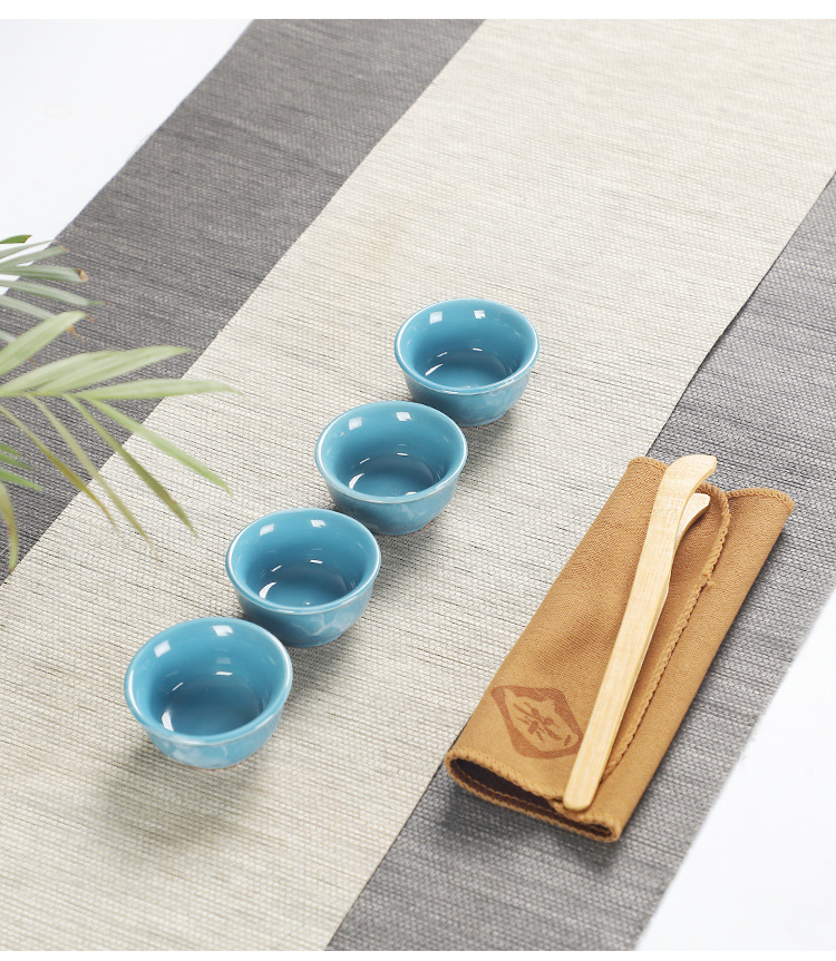 Wholesale of travel Kung Fu tea set, complete set of ceramic portable Quick customer cups, anniversary celebration of the event, giving gifts to customers pic 13