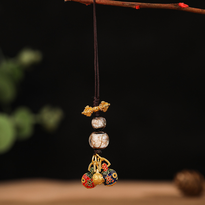 香灰琉璃吞金兽吊坠挂件汽车钥匙扣手机链包挂编绳挂饰吊坠手机挂详情7