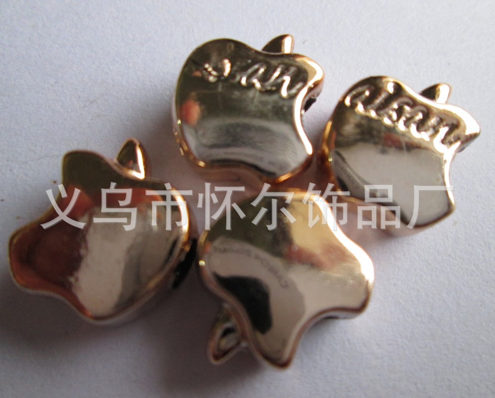 CCB电镀大孔珠 吊孔 塑料珠子合金配件 异形花 五角星 桃心珠子详情17