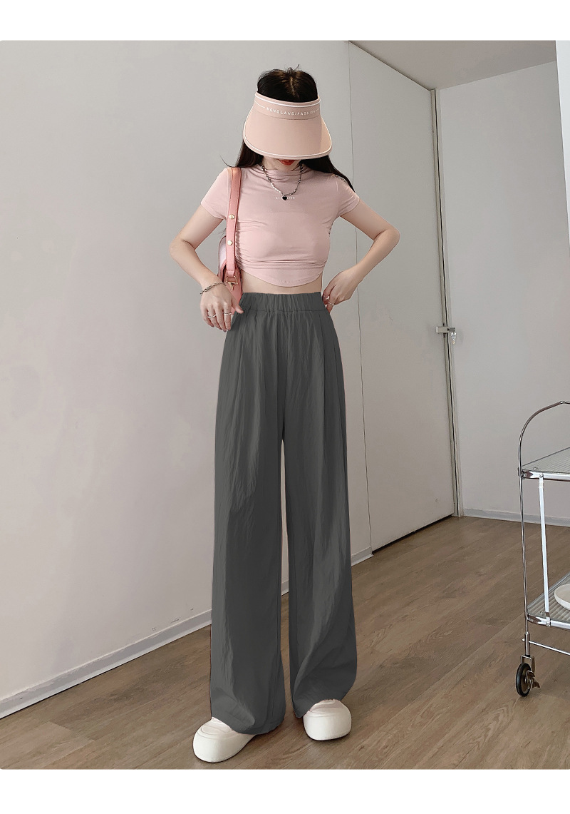 慵懒休闲24夏季新品阔腿山本裤女宽松高腰版型遮肉显瘦垂感直筒裤详情26