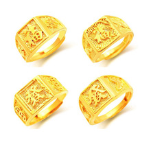 越南沙金情侣戒指 镀金开口光面男士仿金戒指男 镀24k金戒指女详情7