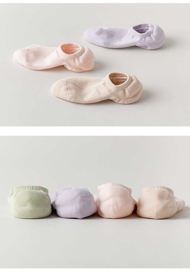 夏季网眼纯棉款女生真正手工缝合一体机针织袜短款隐形糖果色短袜详情4