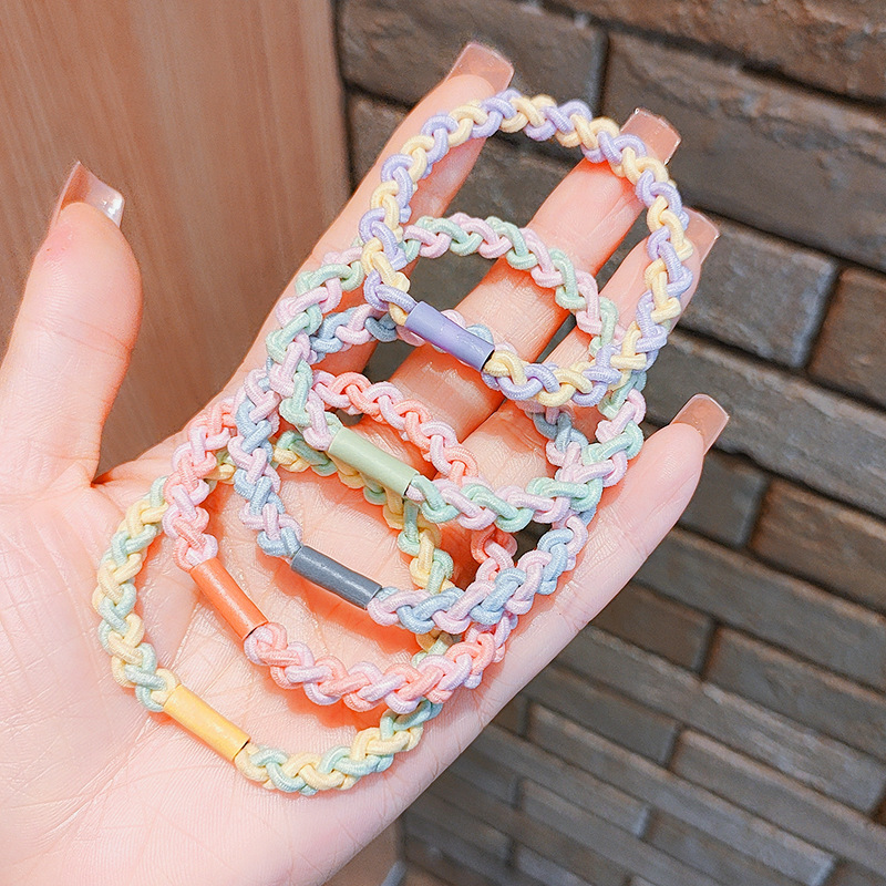 Simple and fresh cartoon hair tie, cute ponytail hair tie for girls, high elasticity and durable leather band hair band pic 11