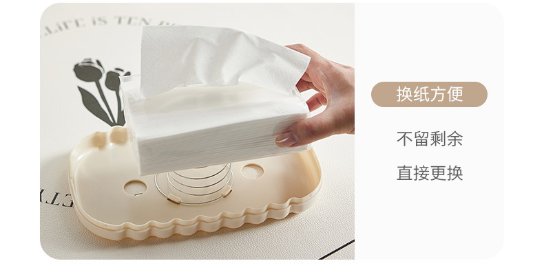 Light luxury spring tissue box, living room coffee table, Nordic-style desktop shell tissue box, cream-style small fragrance tissue box pic 12