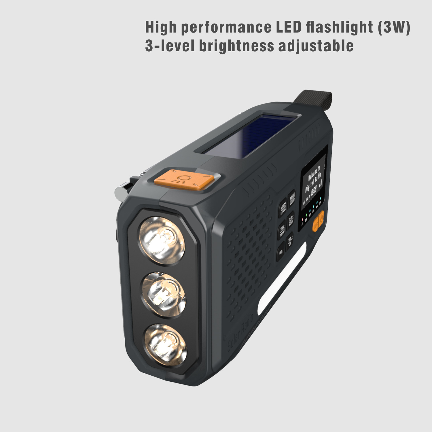 欧洲应急户外DAB收音机太阳能手摇充电高亮手电筒小夜灯警示灯SOS详情13