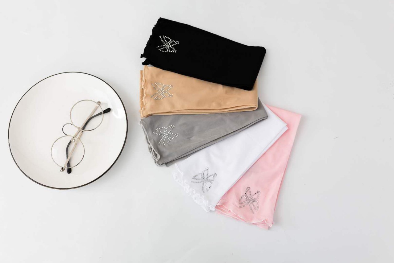 Free shipping summer ice sleeves with diamond-encrusted elastic mesh and ice silk, sun protection and breathable sleeves for driving, running and traveling pic 1