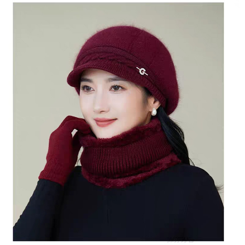 冬季妈妈帽子老太太毛线帽女士加绒兔毛保暖针织帽时尚百搭详情16