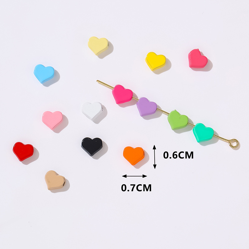 New cross-border trade product: Macaron-colored heart-shaped heart 7mm DIY hair tie and hair band, a fresh and cute heart-shaped accessory pic 2