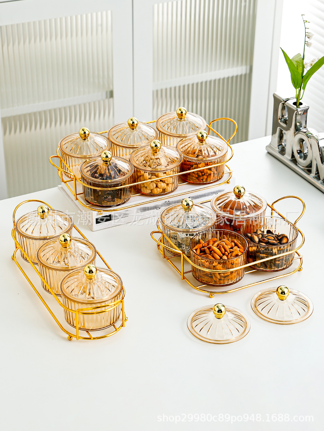 轻奢水果盘家用客厅茶几零食摆放盘高档分格果盘坚果干果盘糖果盘详情3