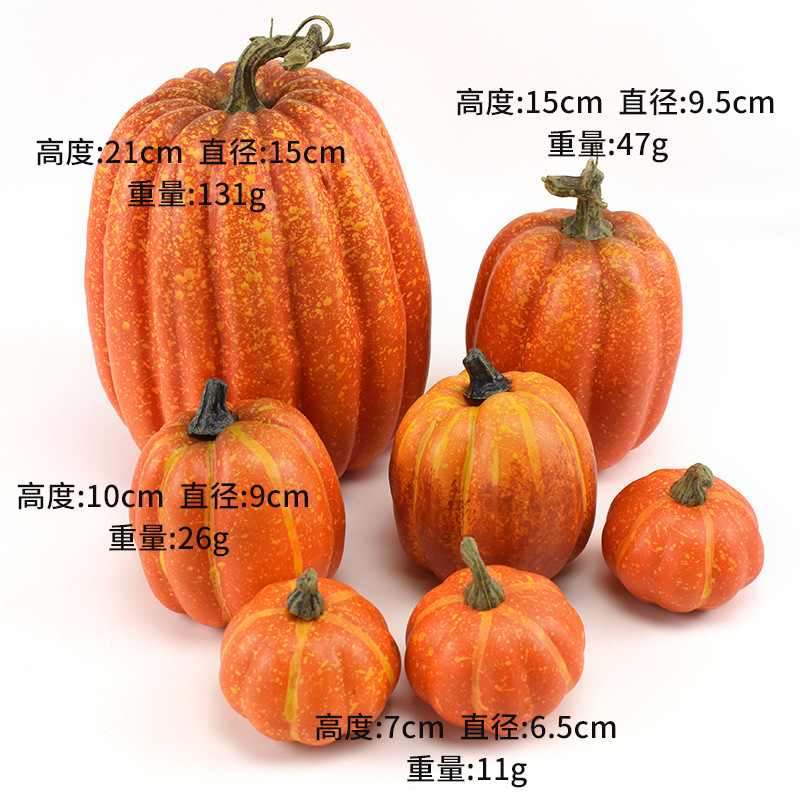 Simulation pumpkin models, Halloween pumpkin ornaments, decorative props, vegetable cabinets, display photography, early education props pic 9