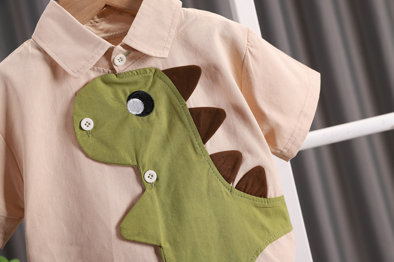 男童夏季短袖衬衫套装1-5岁男宝宝新款卡通开衫女童夏装儿童衣服详情12