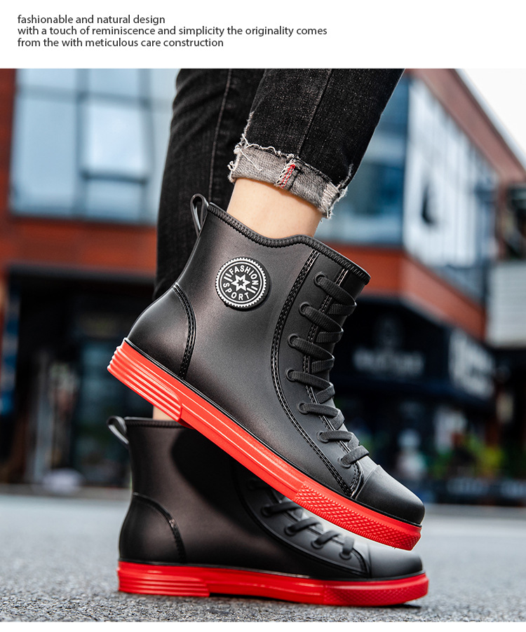 雨鞋男款中筒雨靴时尚低筒水鞋防滑防水短筒男士轻便加厚橡胶耐磨详情5