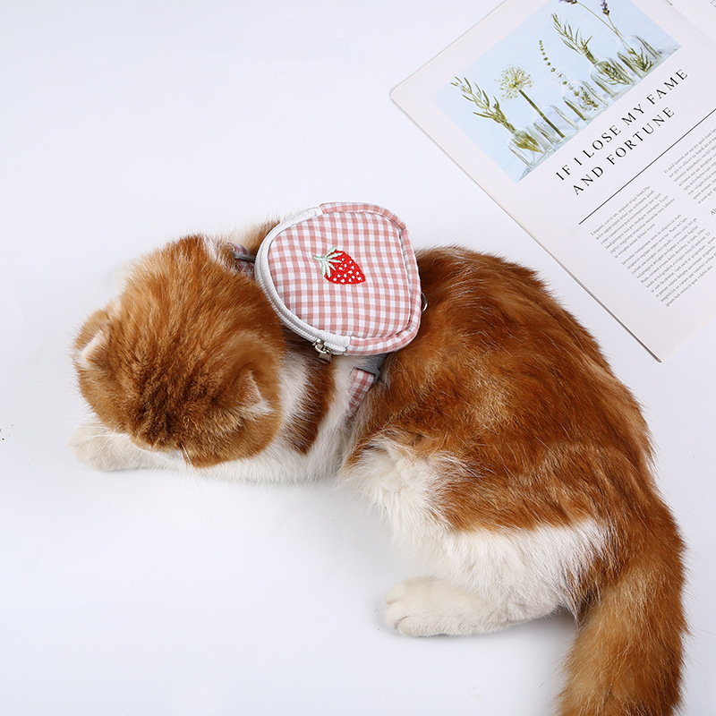 Cross-border fruit bag cat leash, pet cat and dog anti-escape breathable and adjustable chest vest type leash pic 10