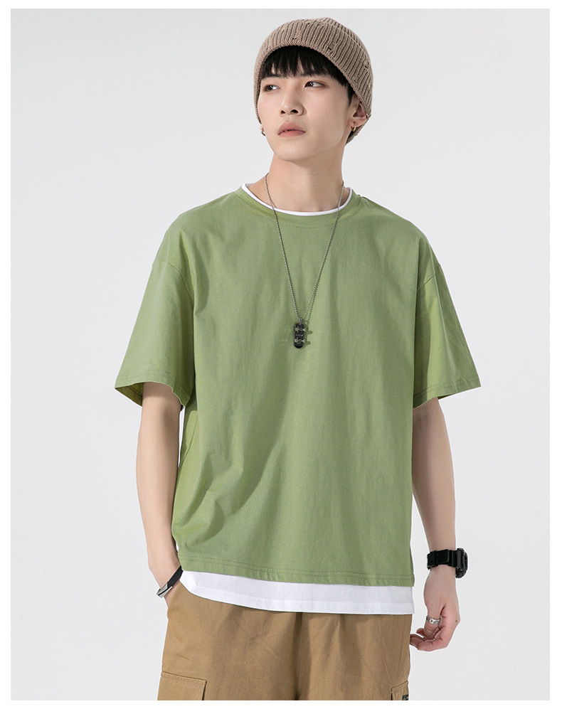 A new summer style American high street round-neck short-sleeved T-shirt for men with loose and simple printed half-sleeved top pic 22