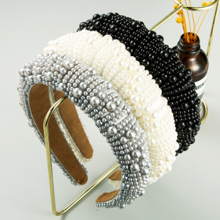 French retro, light luxury, heavy craftsmanship hair bands, high-end feel, rhinestone wide headbands, elegant hair accessories for balls, wholesale and export pic 17