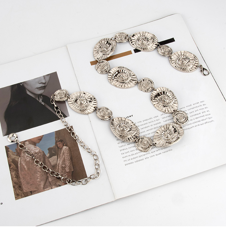 European and American fashionable metal waist chains, high-end and versatile decorative trouser chains, fashionable clothing accessories, women's waist chains wholesale pic 10