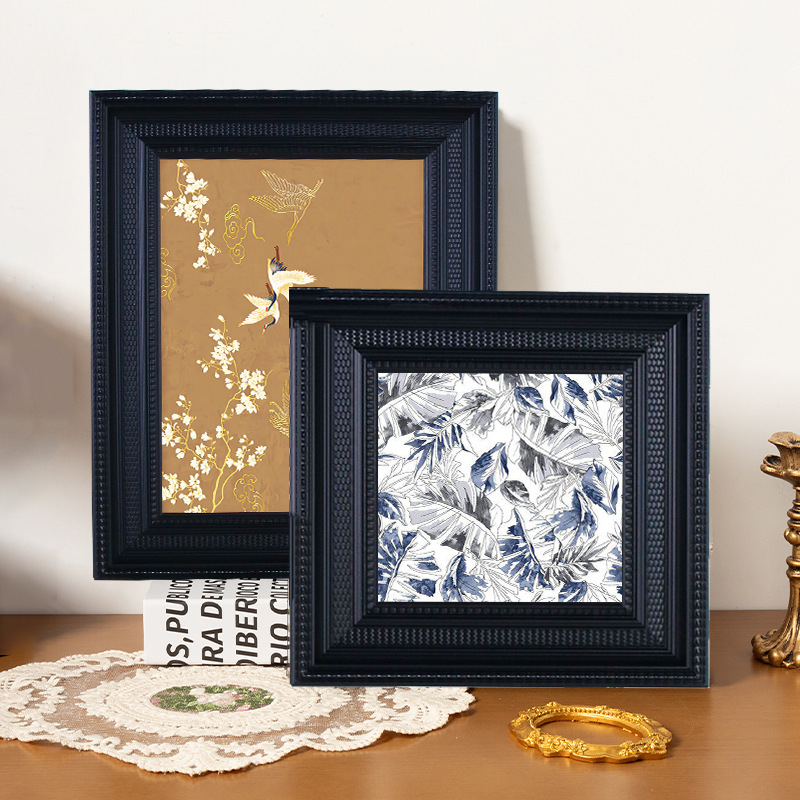 复古正方形相框美式简约创意画框摆台6寸7寸挂墙装饰画框架批发详情1