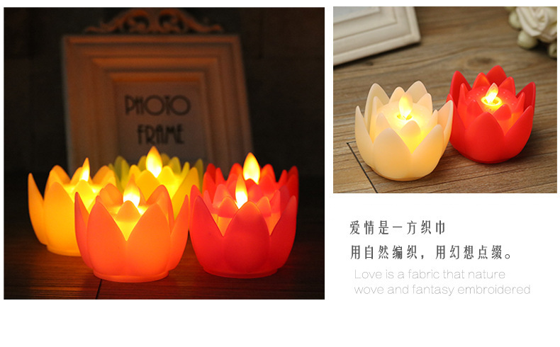 Electronic candles, LDE candles, swinging lotus candles, simulated candles, Buddha offering props, candles, decorative lights pic 7