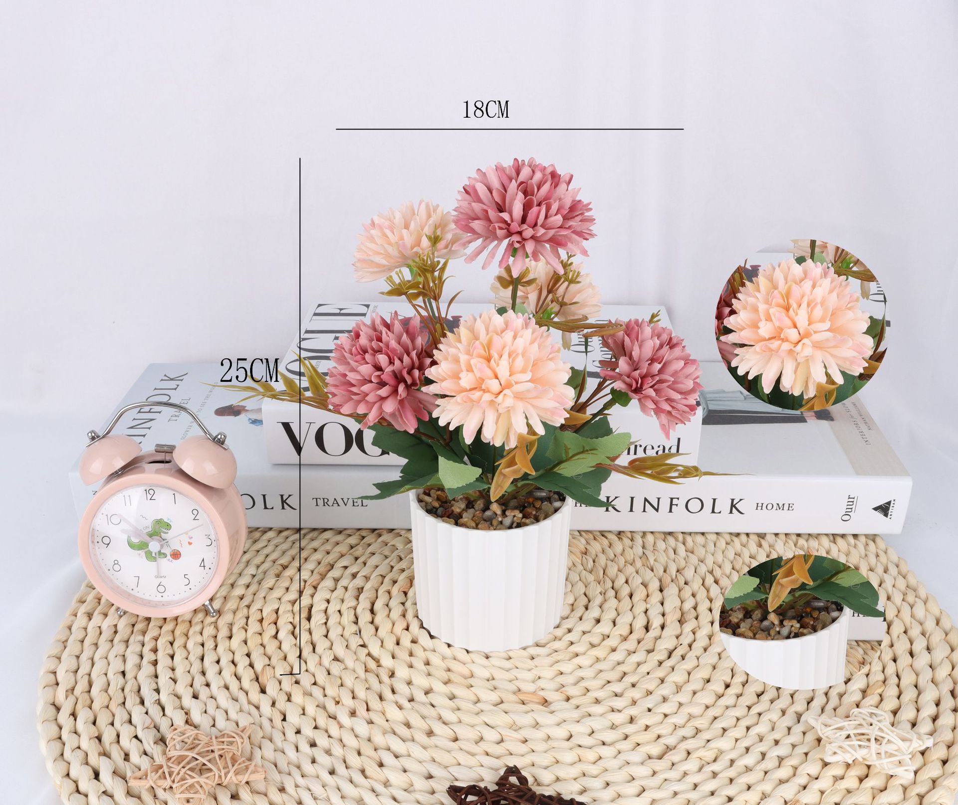 仿真秋刺菊盆栽/仿真花盆景/仿真花创意内室小摆件/亚马逊厂家直详情2