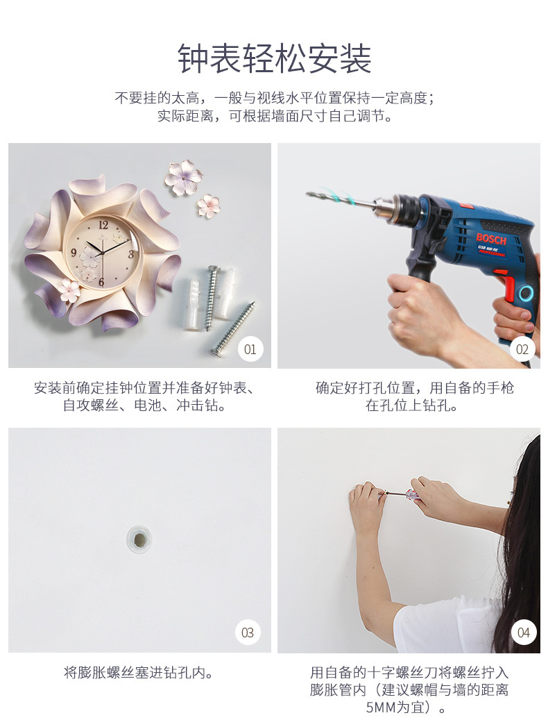 Fuxiao decoración reloj de pared creativo reloj de pared diy puro reloj de pared pintado a mano amazon cross-border e-commerce productos relojes al por mayor pic 16