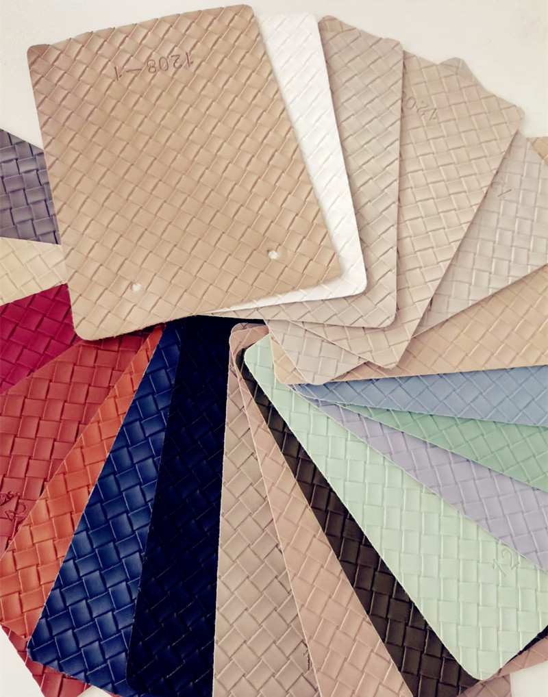 The manufacturer has in stock woven texture PVC leather bags, sliding doors, bedside table cushions, sofa cushions, soft and hard leather fabrics pic 5