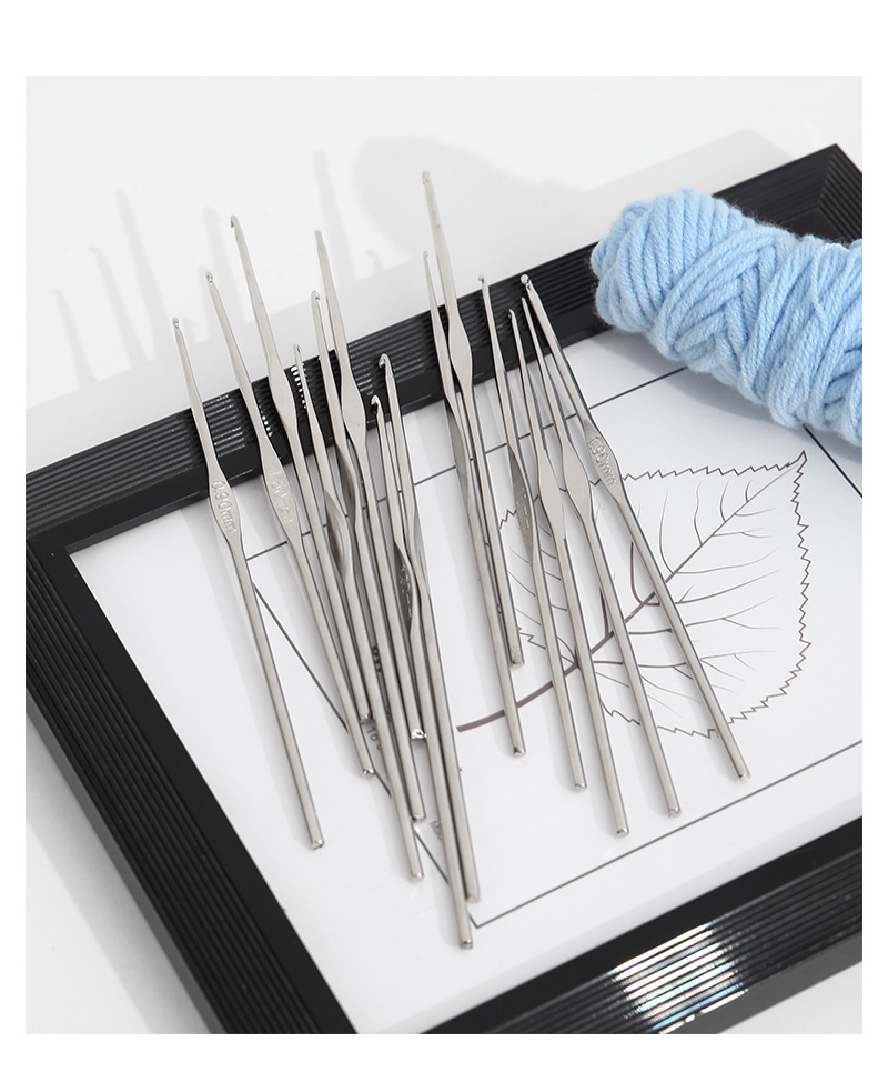 亚马逊金属铁钩针蕾丝细勾针单头花边钩针diy手工编织工具毛衣针详情28