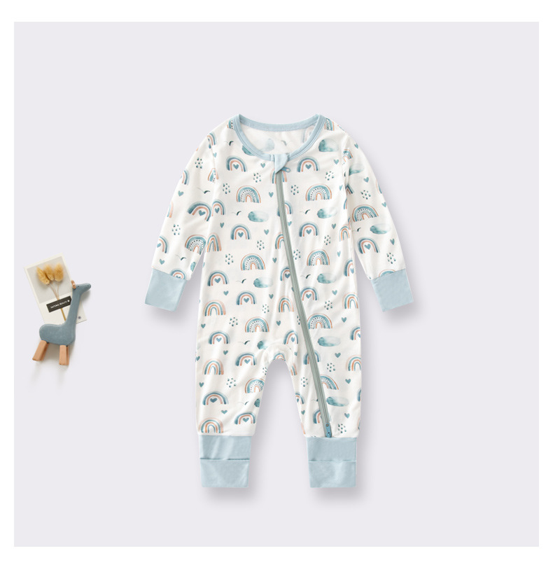 聚升服装外贸bamboo竹纤维宝宝连体衣春秋长袖双拉链婴儿睡衣爬服详情36