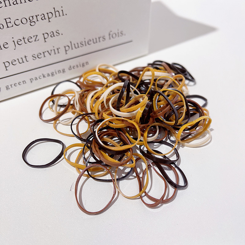 儿童一次性皮筋不伤发宝宝扎头橡皮筋高弹耐用小皮筋头绳咖色详情5