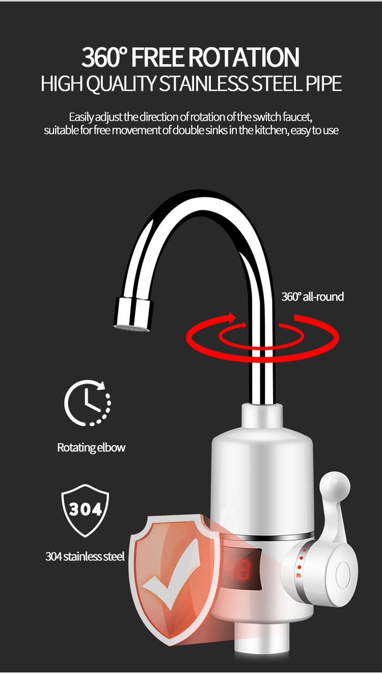 Electric hot water faucet, kitchen instant heating water heater, quick heating and cooling dual-purpose factory direct sales pic 38