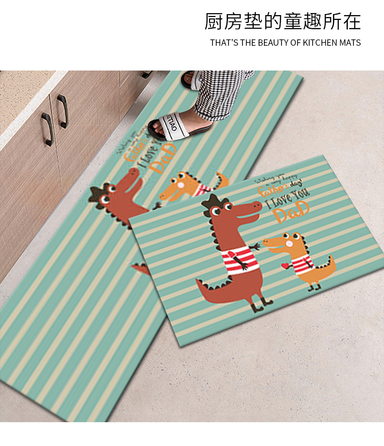 卡通3D印花厨房垫餐厅可爱浴室吸水地垫网红玄关门垫床边毯飘窗垫详情14