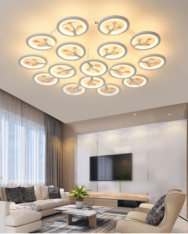 2022 nuevo cristal sala de estar lámpara atmósfera simple moderno hogar dormitorio luminaria paquete led techo luz al por mayor pic 1