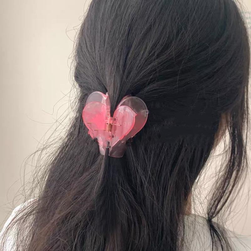 复古爱心发夹韩国盘发后脑勺渐变发卡抓夹简约夹子头饰发女发饰详情7