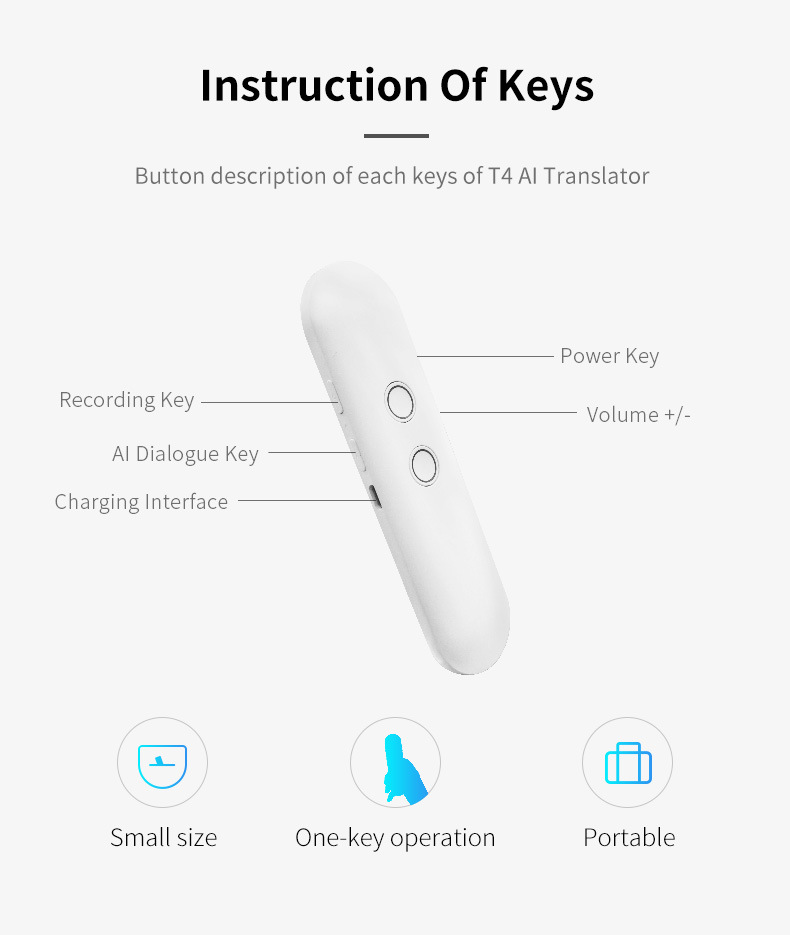 T4 Smart Translation Stick, AI intelligent voice and photo translation machine, supports remote translation in 97 languages for business, office and travel pic 7