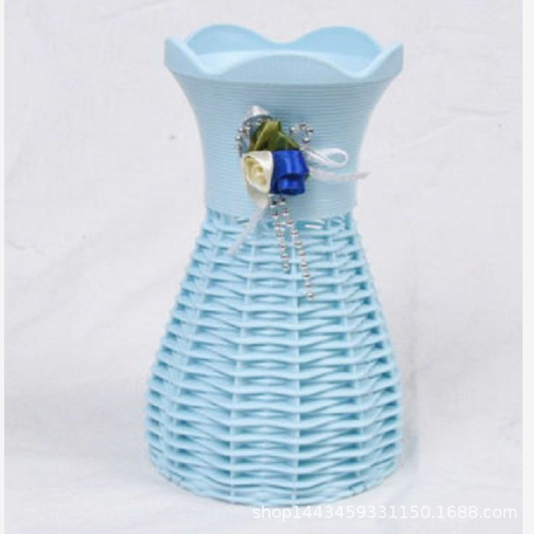 Imitation rattan woven vases, Nordic style, fresh and creative living room ornaments, home decoration flower arrangement factory in stock pic 8