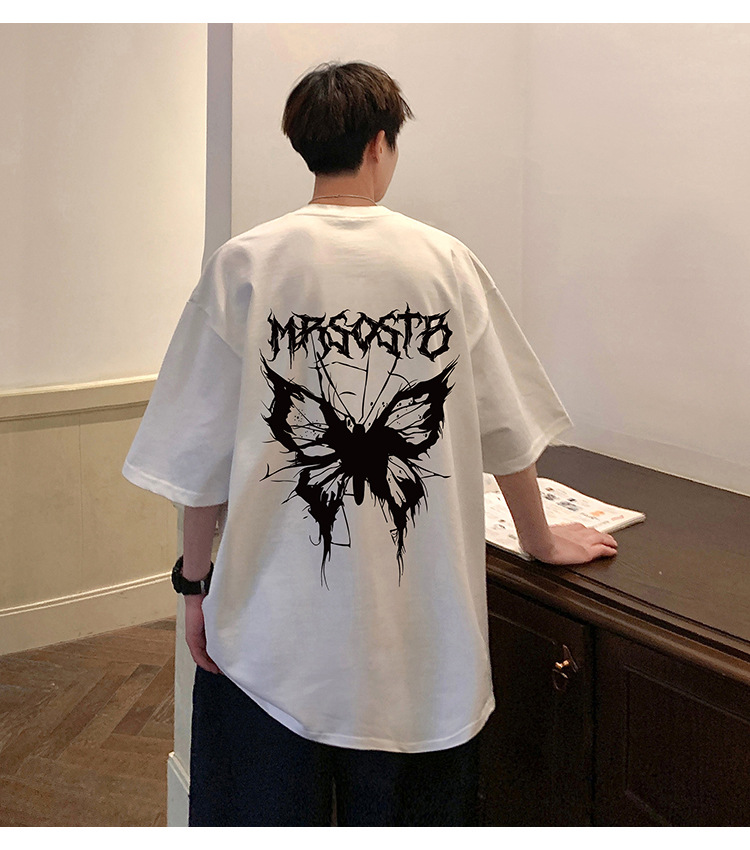 Camiseta de manga corta americana de algodón pesado hombre 2024 nuevo verano hombre retro country trend oversize pic 10