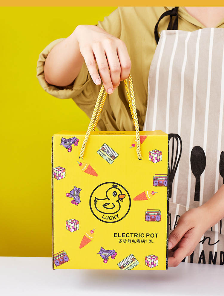 多功能小黄鸭电煮锅迷你宿舍不粘锅1一2人一体电蒸锅伴手礼电锅批详情17
