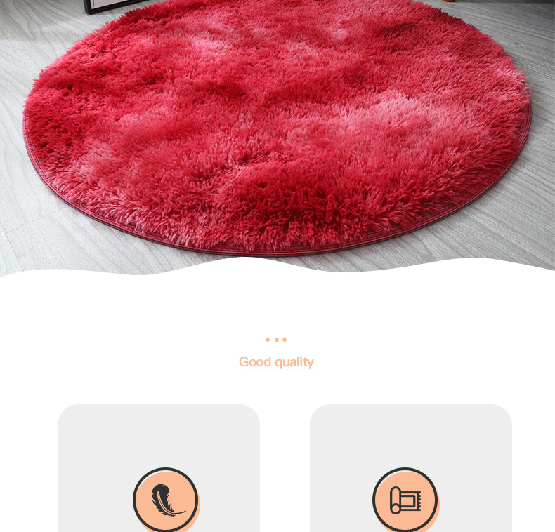 The manufacturer supplies popular INS home tie-dyed gradient round carpets for living rooms, bedrooms, sofas, bedside, bay Windows and footpads pic 2