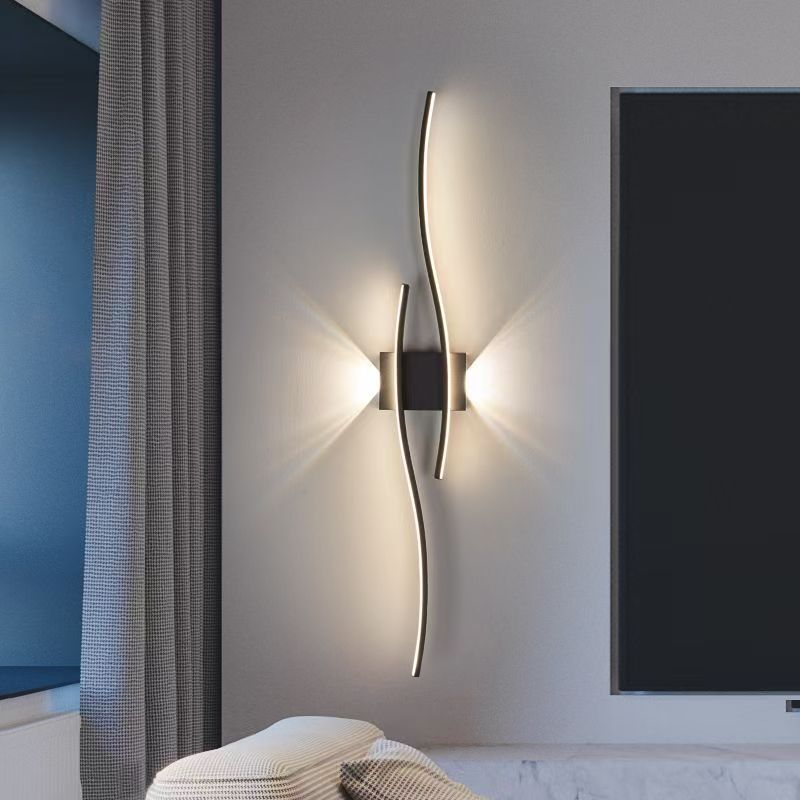 Zhongshan led wall lamp dormitorio lámpara de pared de tira interior lámpara de cabecera lámpara de pared ambiente sense lámpara de pared lámpara de pared minimalista pic 3
